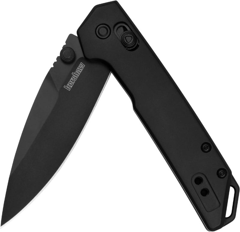 Kershaw Mini Iridium Folding Pocket Knife, 3 inch D2 Steel Blade, DuraLock, Aluminum Handle, Pocketclip - Image 1